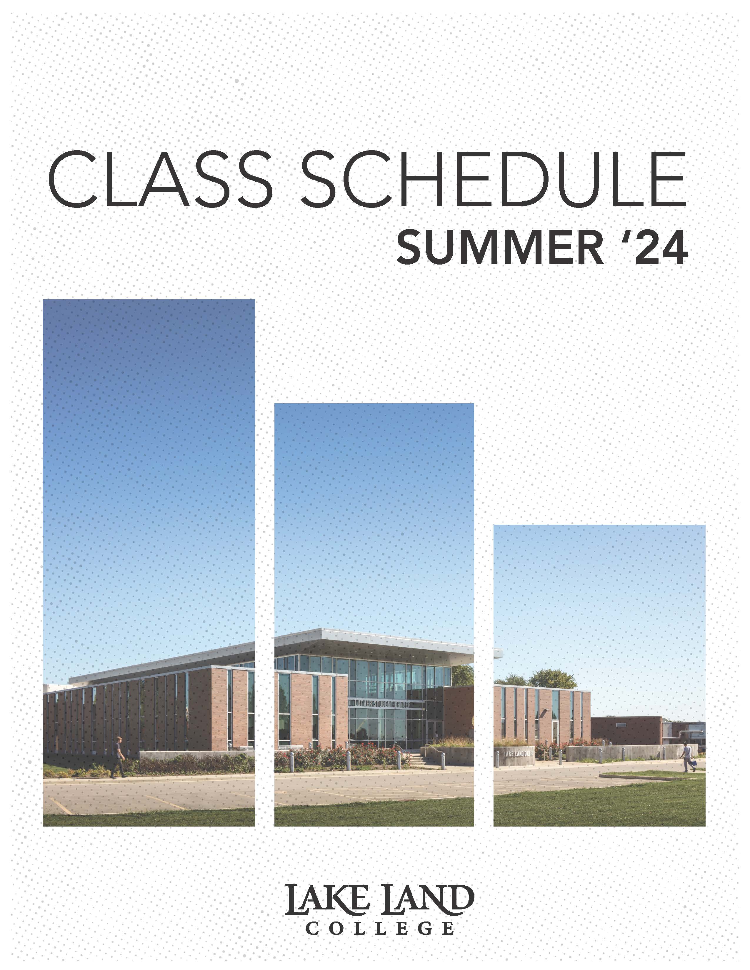 Summer schedule cover page
