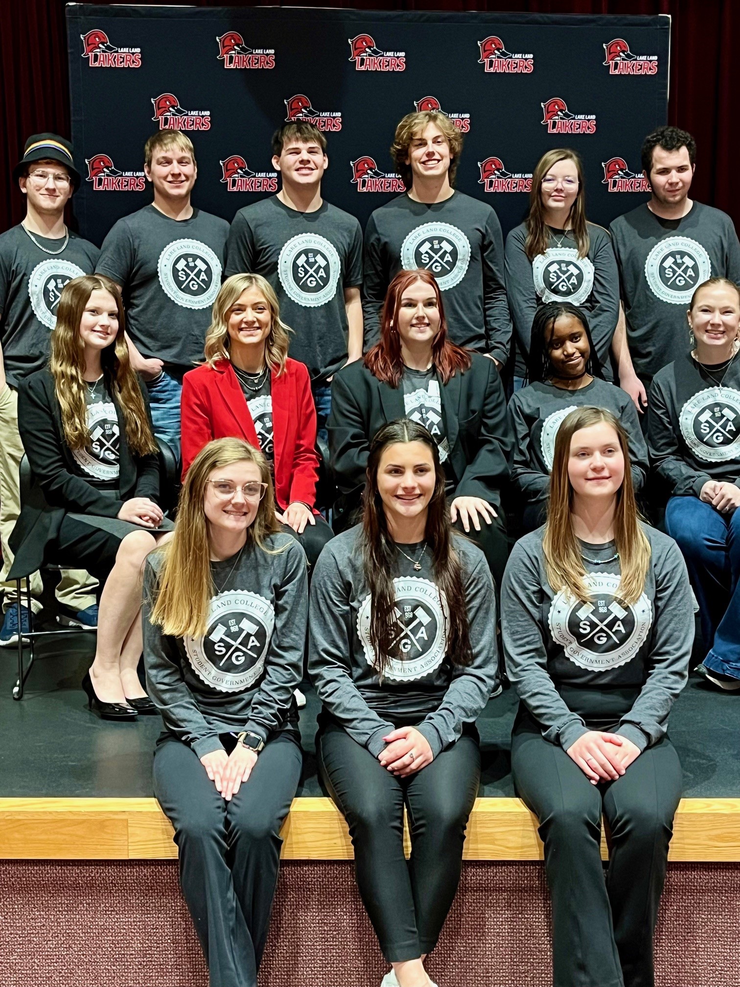 The Lake Land College Student Government Association posing for a group photo during the High School Leadership Conference