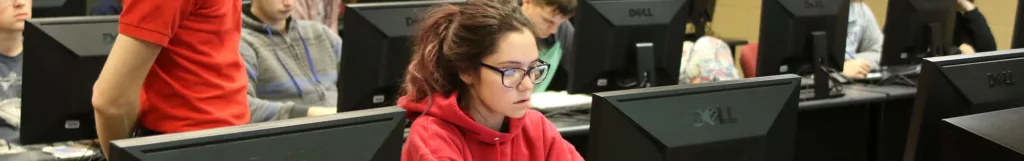 Photo showing student at computer