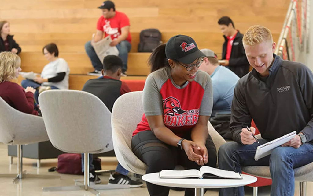 Students hanging out in the Luther Student Center