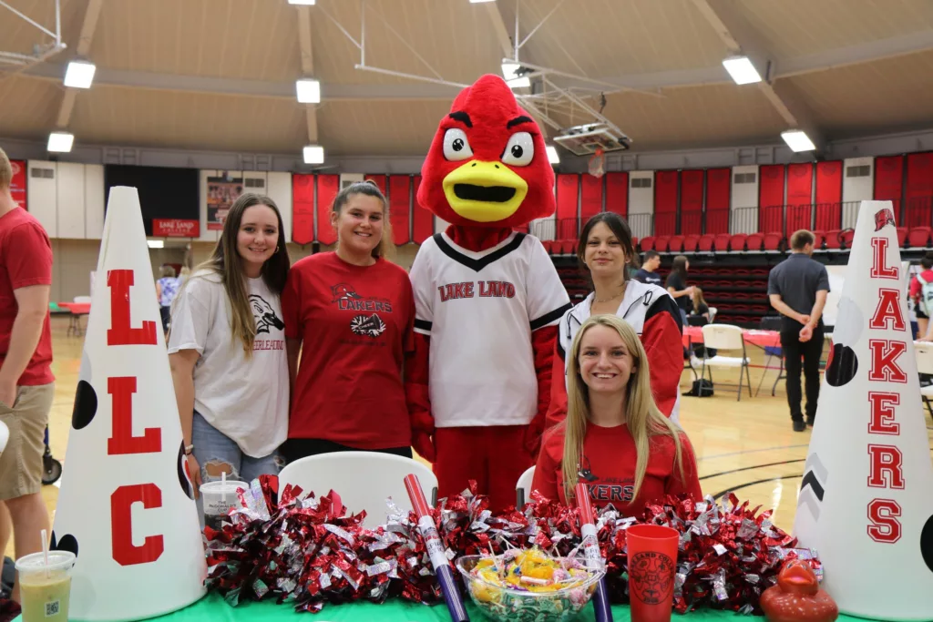 Lake Land College cheer team