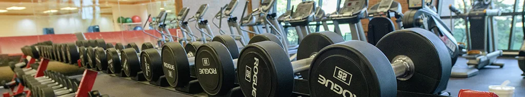 Photo of free weights at the Fitness Center