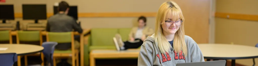 Student at a computer