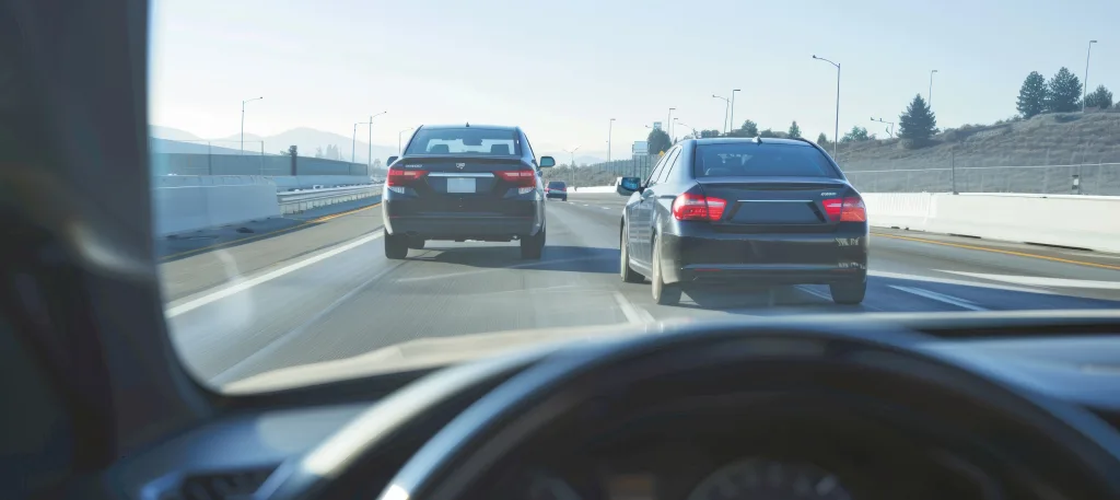Photo showing a person driving.