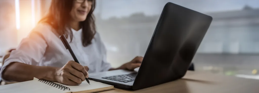 Photo of woman on computer