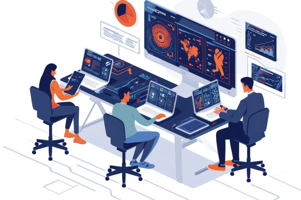 Graphic of Group consolidating in an office