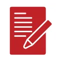 Graphic depicting a pen and paper