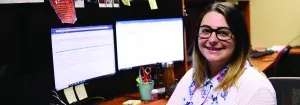 Photo of a student at a computer