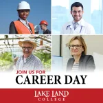 A promotional graphic for the Lake Land College Career Day event.