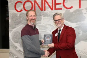 Non-traditional student of the year nominee Brandon Miller being recognized at the annual Non-traditional Student of the Year ceremony.