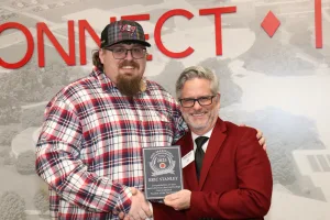 Non-traditional student of the year nominee Eric Stanley being recognized at the annual Non-traditional Student of the Year ceremony. 