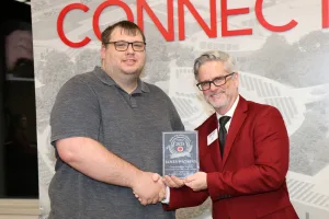 Non-traditional student of the year nominee James Watkins being recognized at the annual Non-traditional Student of the Year ceremony. 