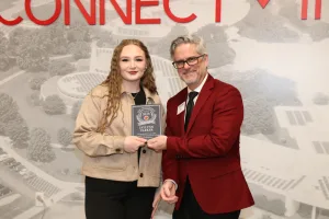Non-traditional student of the year nominee Jaylynn Parker being recognized at the annual Non-traditional Student of the Year ceremony. 