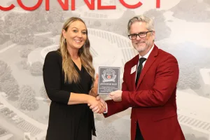 Non-traditional student of the year nominee Jennifer May being recognized at the annual Non-traditional Student of the Year ceremony. 