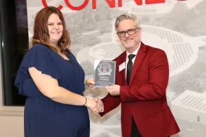 Non-traditional student of the year nominee Kirstin Lindsey being recognized at the annual Non-traditional Student of the Year ceremony. 