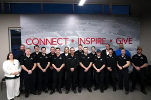 A group photo of the Fall 2025 graduates of the Emergency Medical Services (EMS) program.