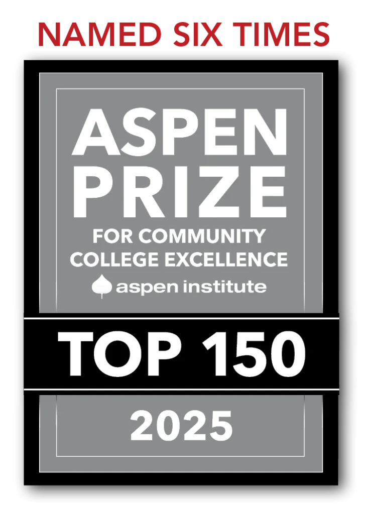 Graphic showing Lake Land College has placed in the top 150 of for Community College Excellence by the Aspen Institute.