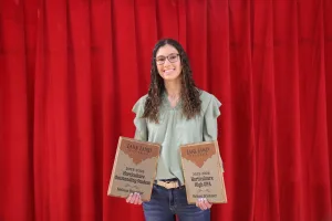 Ag student Melissa Brummer receives the 2025-2026 Horticulture Outstanding Student Award and Horticulture High GPA Award.