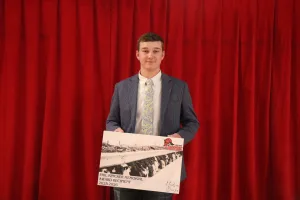 Ag student Hudson Drake receives the 2025-2026 Phil Rincker Memorial Award. 