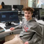 A photo of a Lake Land College Computer Science student