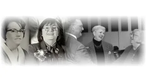 A photo collage of Marianne Morgan at Lake Land College over the years.