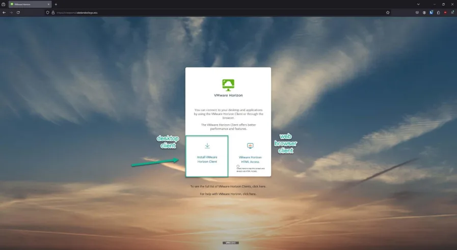 Click the desktop client download
