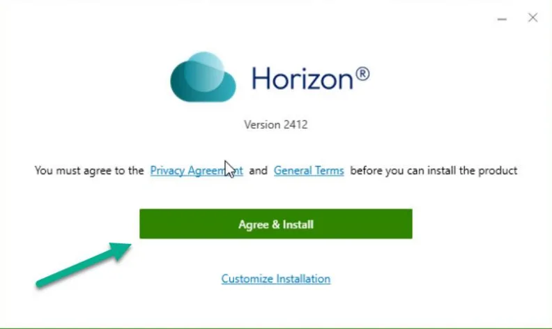 Agree to terms and install