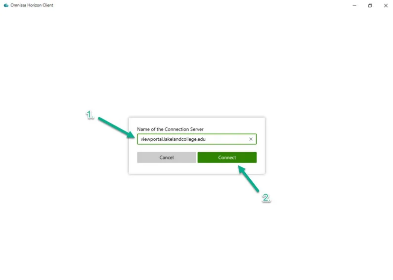 Type in viewportal.lakelandcollege.edu and click connect