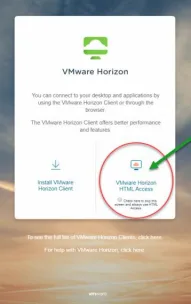 Select VMware Horizon HTML Access