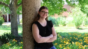 A Lake Land College alumna on campus.