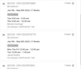 Expansion of the On Campus tab