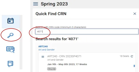 Register with a section number