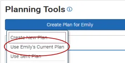 Use the student's current plan