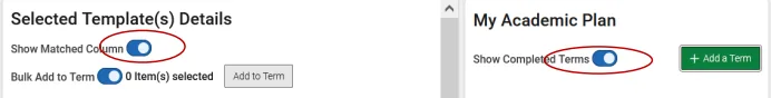 Toggle "Show Matched Column"