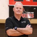 A former Lake Land College athletics counselor in the campus Field House.