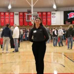 A Lake Land College student ambassador at the College's Laker Visit Day event.