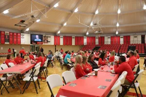 Lake Land College faculty and staff gathered for the Founder's Day celebration.