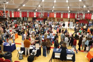 Local high school students in the Lake Land Field House for the College’s 2026 Career Day event.