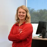 Lake Land College Physical Therapist Assistant Instructor Jessie Palmer in Lake Land College's Physical Therapist Assistant lab.